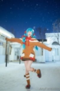 Sexy pictures kitaro_cos miku Christmas cosplay